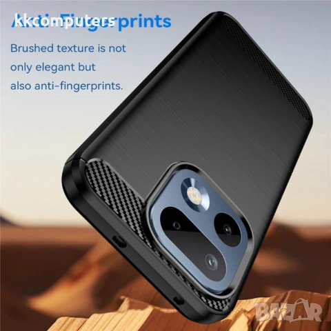 Карбонов TPU Калъф за Realme 16 Pro 5G - Четкана текстура, Антиотпечатък, 3 цвята, снимка 5 - Калъфи, кейсове - 54179990