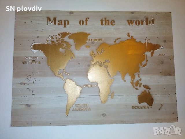 Мap of the world, дърво, снимка 2 - Пана - 30303391