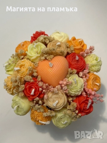 Букети от ароматизирани соеви свещи, снимка 12 - Изкуствени цветя - 52570773