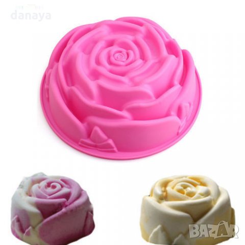 1717 Силиконова форма за кекс РОЗА форма за печене сладкиш цвете, снимка 9 - Форми - 30287480