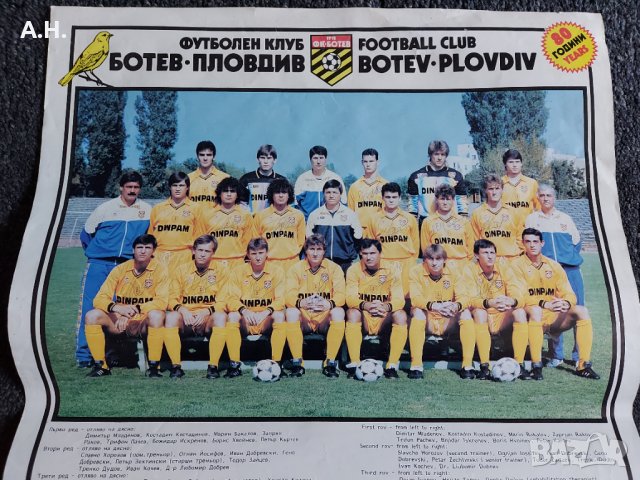 Ботев Пловдив 1912 - Календар от 1992г. с автографи, снимка 2 - Футбол - 40011661