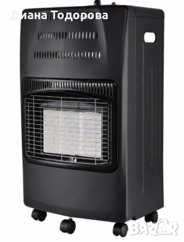 Мощен сгъваем газов отоплител 4200W с 3 степени, керамичен нагревател и колелца 