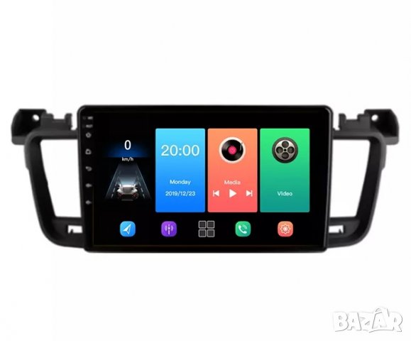 Мултимедия за PEUGEOT 508 Двоен дин Навигация, 2 Дин радио плеър 9“ дисплей, Android, Пежо 508 екран