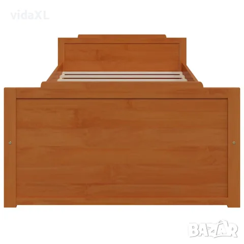 vidaXL Рамка за легло с чекмеджета, меденокафява, бор масив, 90х200 см, снимка 4 - Спални и легла - 56146839