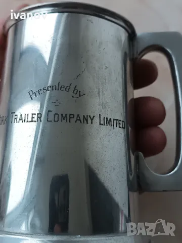 Английска халба метална, снимка 3 - Антикварни и старинни предмети - 48426058