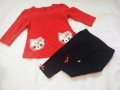 Комплект за бебе момиче 2 части в червено и тъмносиньо, снимка 1 - Комплекти за бебе - 31885147