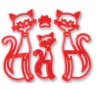 Коте Котка Котки пластмасова форма форми сет щампа печат печати резец резци декор торта фондан, снимка 1 - Форми - 42277060
