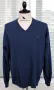 GANT V-Neck Blue Fine Lambswool - прекрасен мъжки пуловер размер 2XL , снимка 1