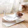 Двойна наклонена купа за котки с прозрачни купички - КОД 2742, снимка 2