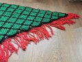 Плетен триъгълен старинен шал, снимка 2