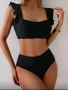 Нов дамски черен бански комплект Горнище и долнище М размер , снимка 1