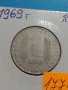 Юбилейна монета 1 лев 1969 година - 25 години Социалистическа революция - 17745, снимка 3