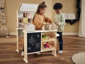 НОВИ! Дървен детски магазин щанд с черна дъска и тента 83x110x75см, снимка 3