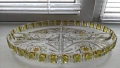 *Walther glas* Германия двуцветно плато за ордьоври от кристално стъкло, снимка 1