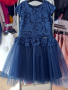 💃Детска официална рокля с тюл за момиче в синьо