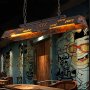 Ретро висяща лампа Полилей с букви в желязо Ресторант Кухня Бар Хол, снимка 4