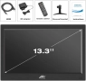 Чисто нов Kenowa 13.3-инчов малък HDMI PC монитор HD 1366x768P LED екран HDMI/VGA/BNC/USB/AV порт..., снимка 6