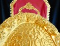 Бронзов поднос,плато,фруктиера,лов,Елен,маркиран., снимка 4