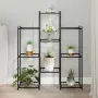 vidaXL Стойка за цветя, 83x25x100 см, черна, желязо, снимка 2