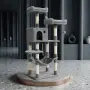 Многоетажна драскалка за котки с хамак и къщичка – 143 см, Светлосива, снимка 2