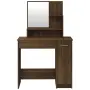 vidaXL Тоалетка с огледало, Кафяв дъб, 86,5x35x136 см, снимка 6