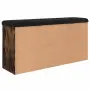 vidaXL Пейка за обувки, опушен дъб, 102x32x50 см, инженерно дърво, снимка 7