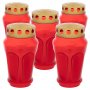 Декоративни латерни, червени, конусовидни, 17x10 см, церемониални латерни - фенери, ок.120ч светене, снимка 1 - Други - 34316576