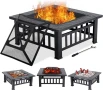 Градинска 3в1 маса ‘Fire Pit’ – BBQ, камина, ледарка, снимка 2