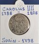 Монета Испания - 2 Реала 1798 г. Крал Карлос IIII - Сребро, снимка 1