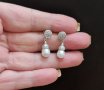 Нежни Обеци от естествени перли  и сребро, снимка 1 - Обеци - 39683262