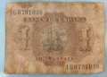 Банкнота 1 песета Испания 1953г, снимка 2