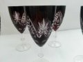 Кристални чаши за вино червен кристал, снимка 4
