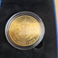 Сувенири монети 100 лв позлатени в кутия, снимка 1 - Нумизматика и бонистика - 37661134