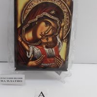 Икона на платно А5 на Пресвета Майка Богородица Закрилница - ръчна изработка . Модел А. , снимка 4 - Икони - 37796923