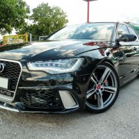 Предна броня С ПОДЛОЖКА ЗА ЕМБЛЕМА за Ауди Audi A6-Rs6 C7 Ц7 2011 2012 2013 2014 2015, снимка 2 - Тунинг - 32041399