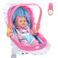 Механично бебенце с кошче за пренос, снимка 1 - Кукли - 29984869
