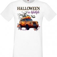Мъжка тениска Halloween is Lifestyle,Halloween,Хелоуин,Празник,Забавление,Изненада,Обичаи,, снимка 1 - Тениски - 38135403