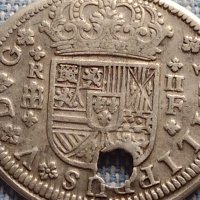 Сребърна монета 2 реала 1723г. Филип пети Сеговия Испания 13683, снимка 8 - Нумизматика и бонистика - 42900075