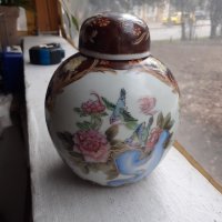Сатцума Satsuma стара ваза буркан с капак порцелан печат, снимка 7 - Антикварни и старинни предмети - 44481138