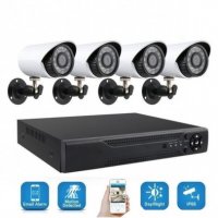 Видеонаблюдение с 4бр. камери FULL AHD CCTV с интернет и 5G преглед от телефон., снимка 1 - Комплекти за видеонаблюдение - 30222340