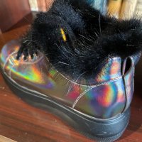 Уникални зимни обувки естествена кожа хамелеон, снимка 3 - Дамски боти - 38690324