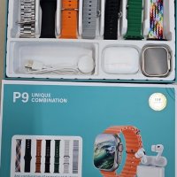 Смарт часовник P9 със слушалки и 7 различни каишки, снимка 4 - Смарт часовници - 42766735