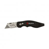 Нож "WÜRTH" макетен с трапецовидно острие и държач за битове, снимка 2 - Ножове - 39204207
