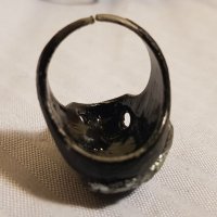 Масивен черен мъжки рок пръстен с череп от стомана унисекс рокер рокенрол, снимка 5 - Пръстени - 35191640