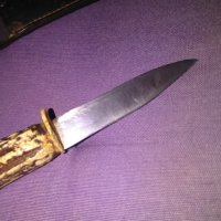 Малко ловно ножче калъф естествена кожа 175х90мм, снимка 4 - Ножове - 44375451