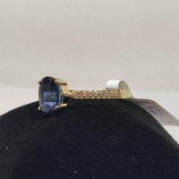 Нов Златен пръстен с естествен Сапфир и брилянти-1,42гр/14кр, снимка 7 - Пръстени - 40238687