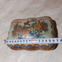 Страхотна стара китайска кутия бижутерка порцелан сатцума, снимка 4 - Антикварни и старинни предмети - 44263071