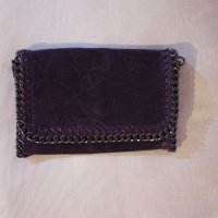 Италианска чанта от естествена кожа цвят патладжан/лилав , снимка 2 - Чанти - 38788846