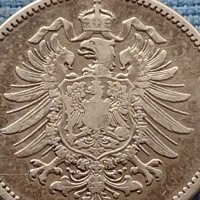 Сребърна монета 0.900 проба 1 марка 1876г. Германска империя Вилхелм първи 39625, снимка 8 - Нумизматика и бонистика - 42752295