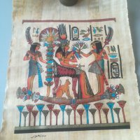 Египетски папирус. Оригинал. Ръчно рисуван. Картина. Подписан. , снимка 5 - Антикварни и старинни предмети - 38121915